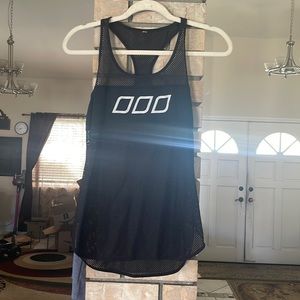 Black mesh Lorna Jane reflective logo active tank top
